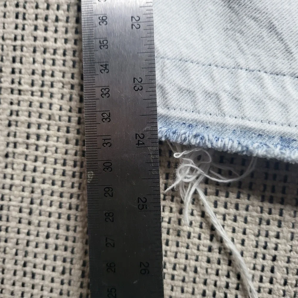 Citizens of Humanity Jeans W 31 Light Blue Emerson‎ Crop Slim Boyfriend Raw Hem